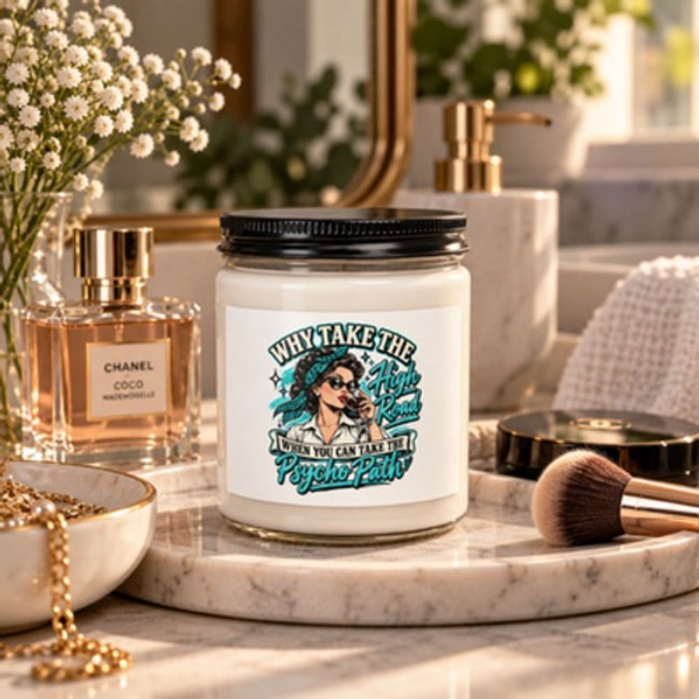 Why Take the High Road Psycho Path Candle | Funny Sarcastic Candle 9oz Scented